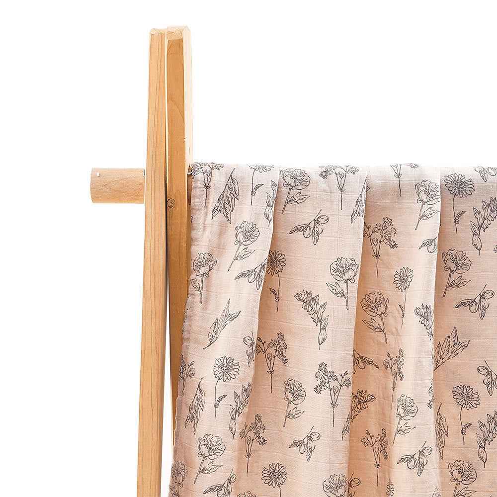 Newborn Bamboo Cotton Gauze Baby Blanket – Soft Muslin Wrap (120×110cm)