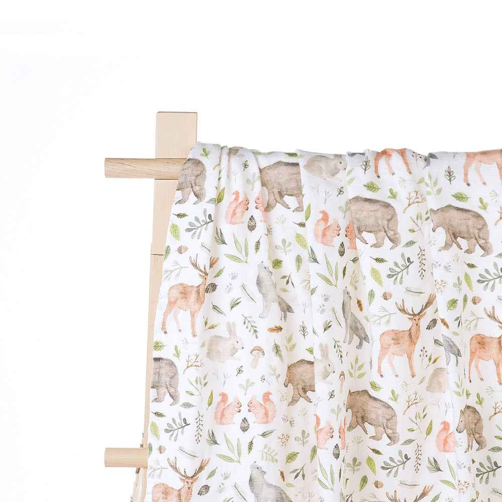 Newborn Bamboo Cotton Gauze Baby Blanket – Soft Muslin Wrap (120×110cm)