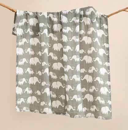Newborn Bamboo Cotton Gauze Baby Blanket – Soft Muslin Wrap (120×110cm)