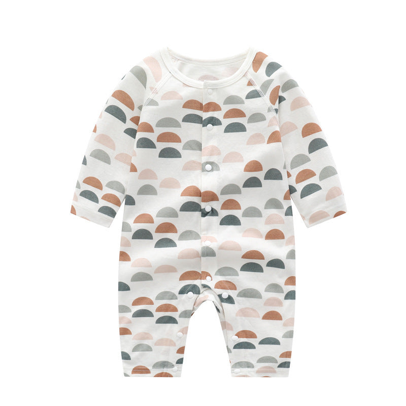 Baby Soft Cotton Romper - Cosy Printed Long Sleeve Jumpsuit for Comfort and Style