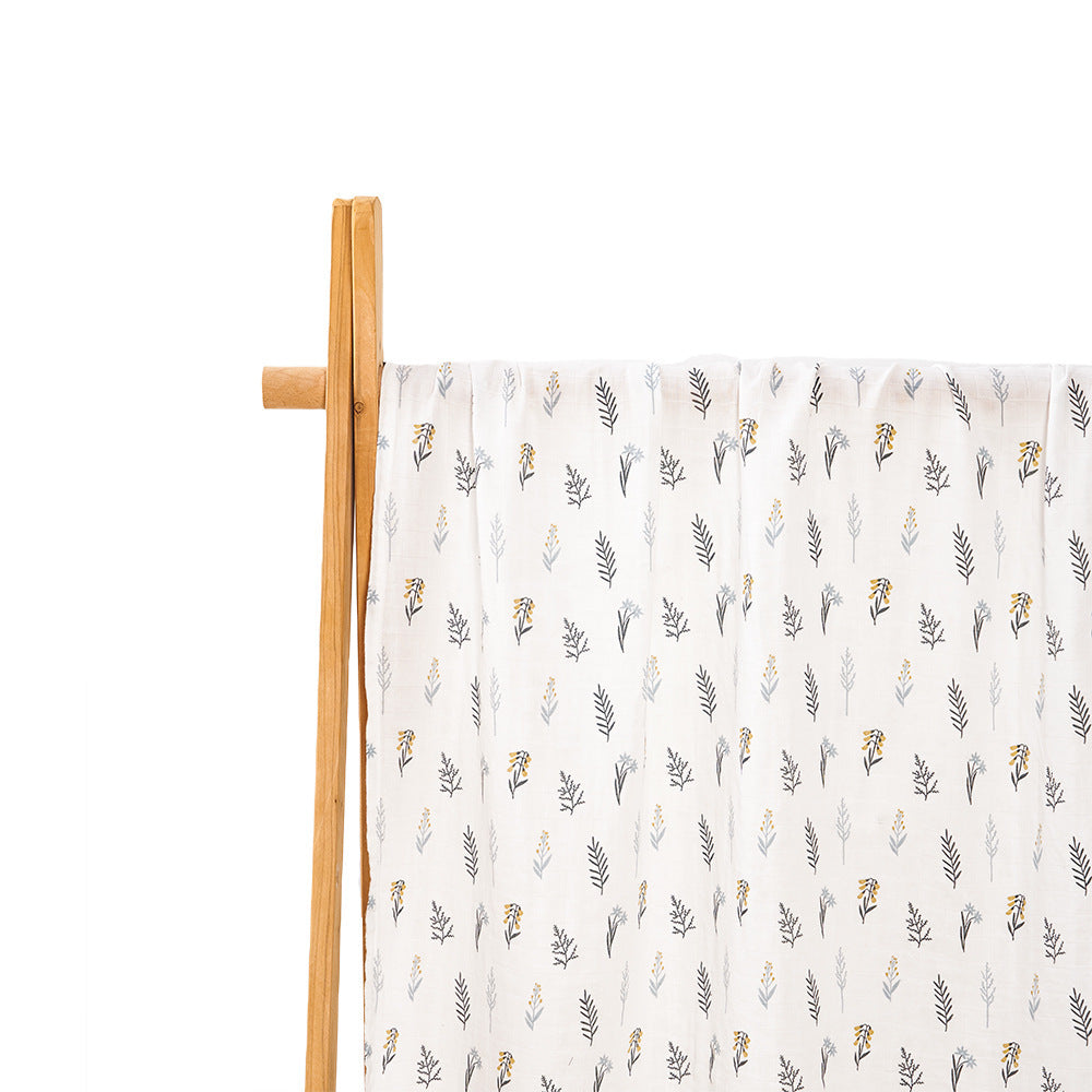 Newborn Bamboo Cotton Baby Blanket – Soft Muslin Wrap (120×110cm)
