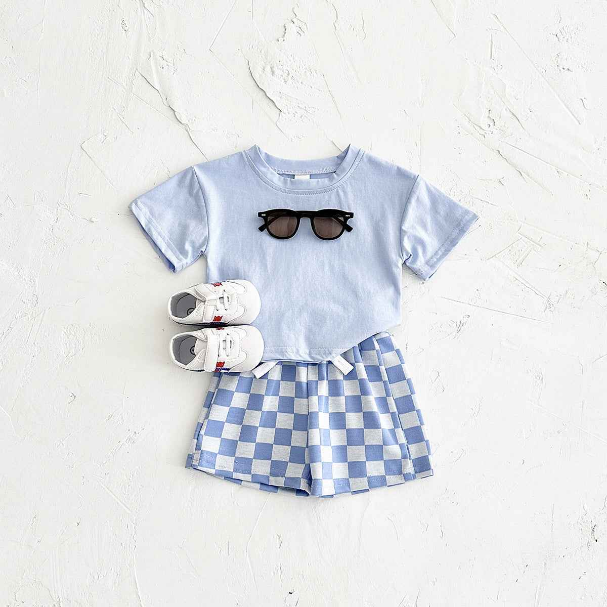 Checkerboard Baby Tee & Shorts Set – Color Pop Two-Piece