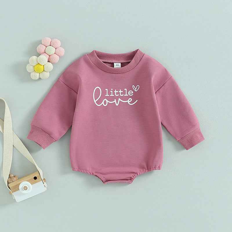 Letter Flower Print Long-sleeved Girls' Top – Cozy & Cute