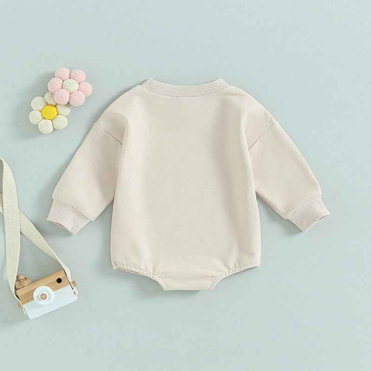 Letter Flower Print Long-sleeved Girls' Top – Cozy & Cute