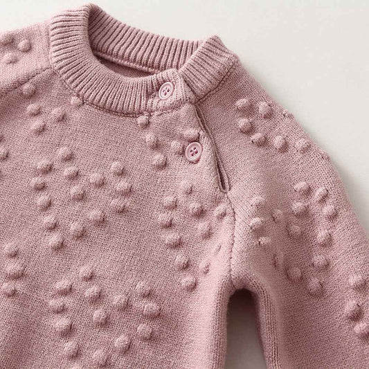 Bobble Knit Baby Set – Sweater & Leggings Two-Piece
