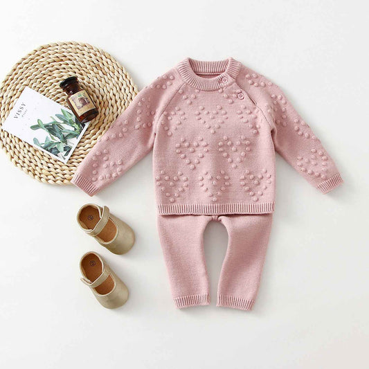 Bobble Knit Baby Set – Sweater & Leggings Two-Piece