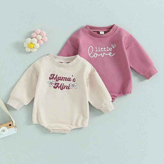 Letter Flower Print Long-sleeved Girls' Top – Cozy & Cute