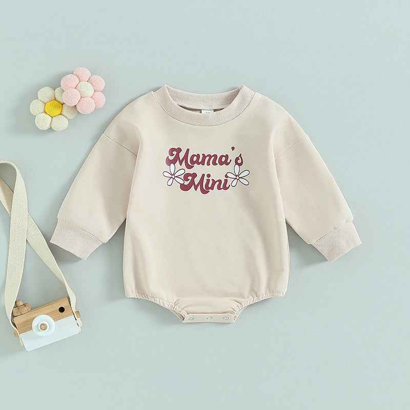 Letter Flower Print Long-sleeved Girls' Top – Cozy & Cute
