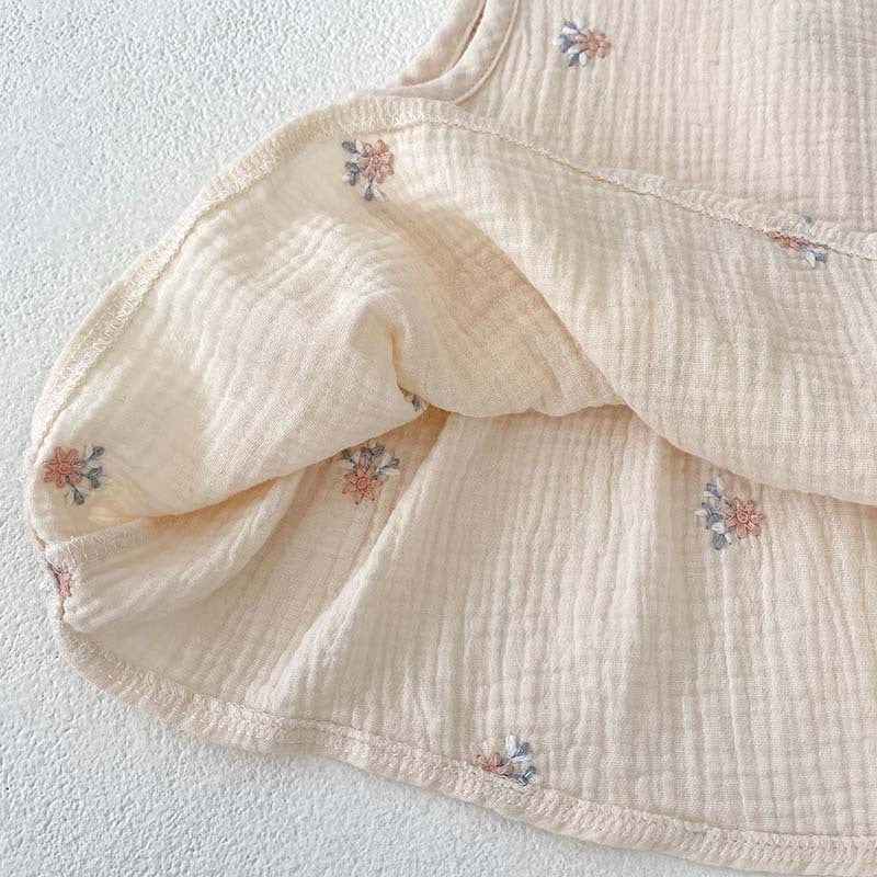 Girls' Embroidered Plaid Baby Skirt Set – Two Piece