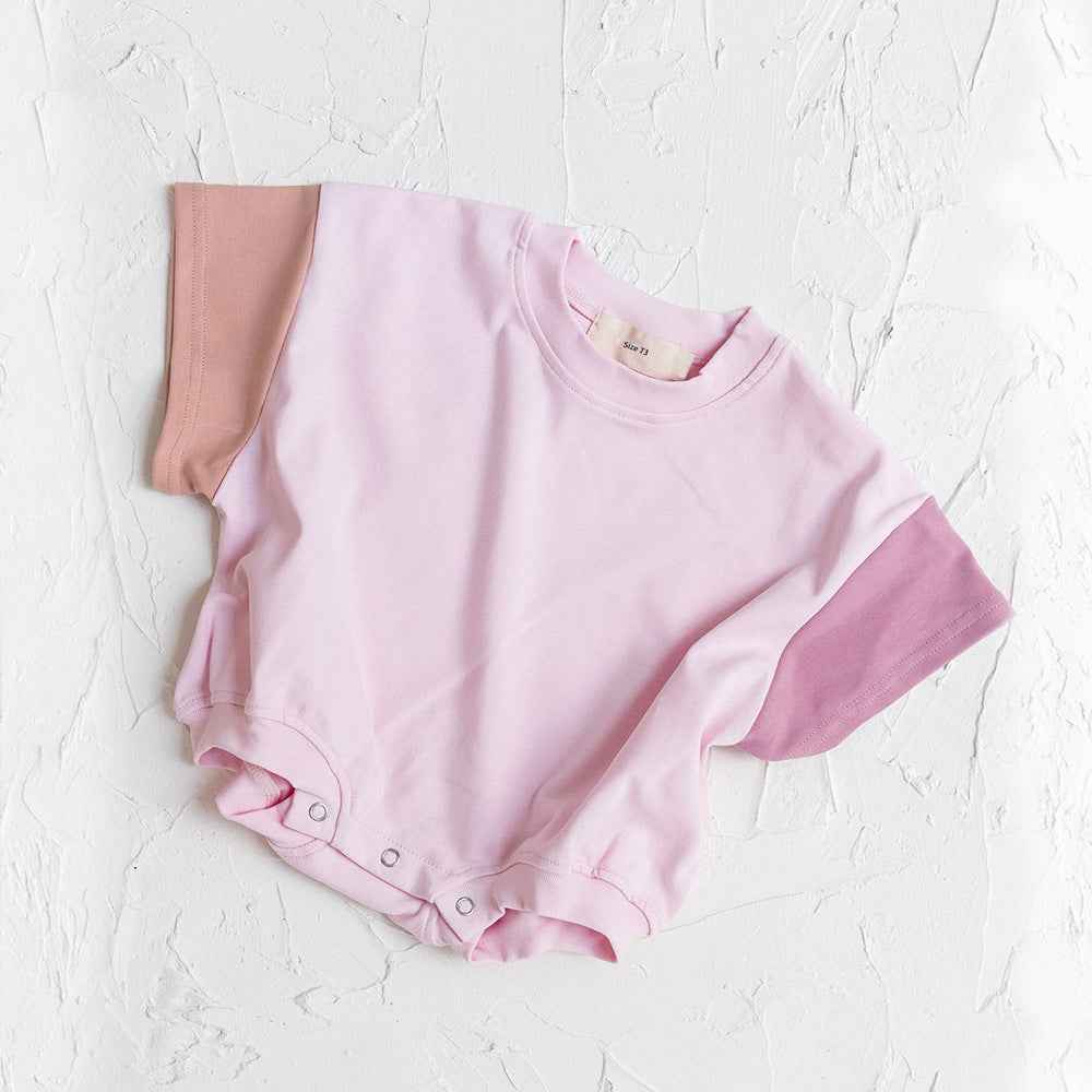 Colour Block Baby Romper – Short Sleeve One-Piece