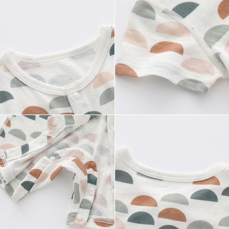 Baby Soft Cotton Romper - Cosy Printed Long Sleeve Jumpsuit for Comfort and Style