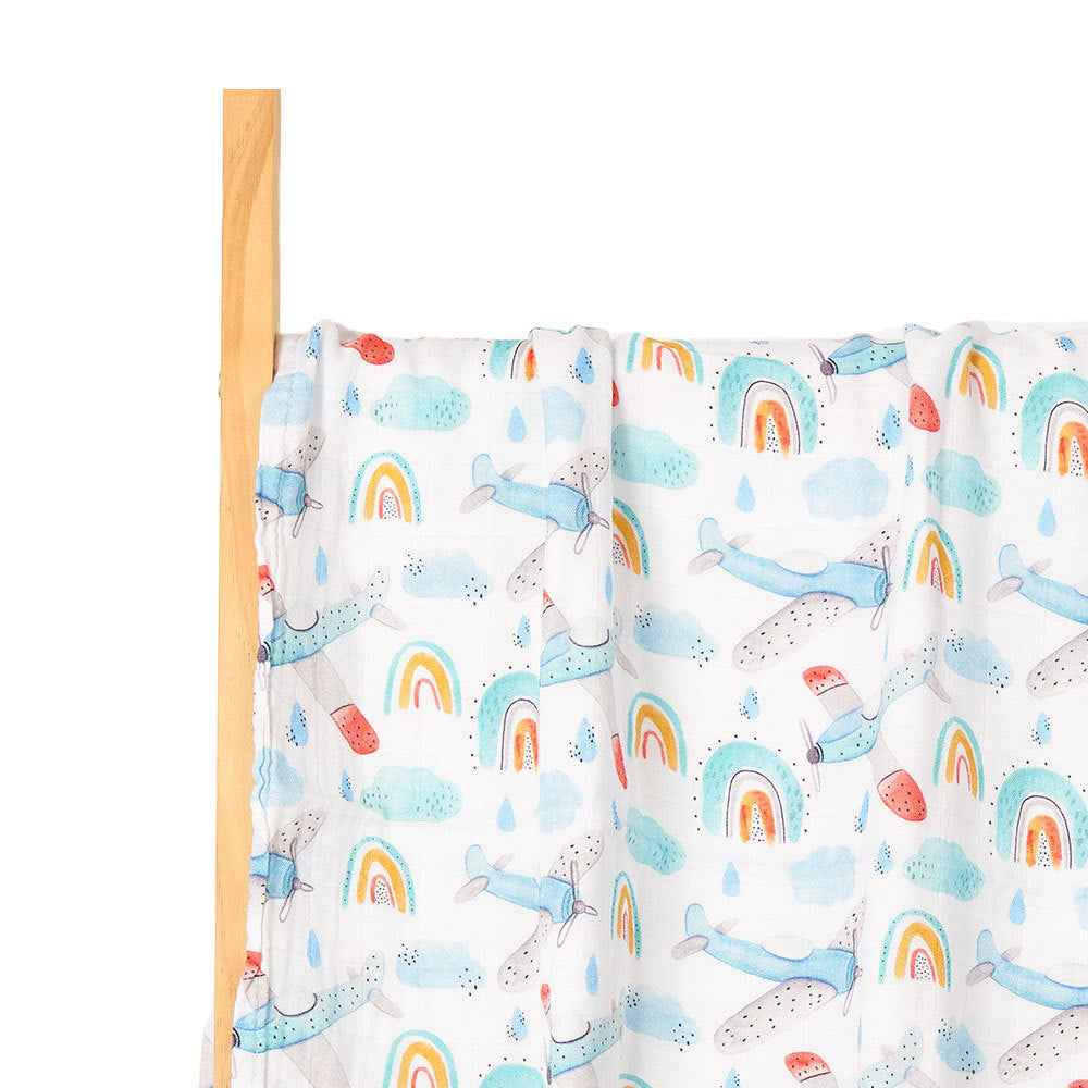 Newborn Bamboo Cotton Gauze Baby Blanket – Soft Muslin Wrap (120×110cm)