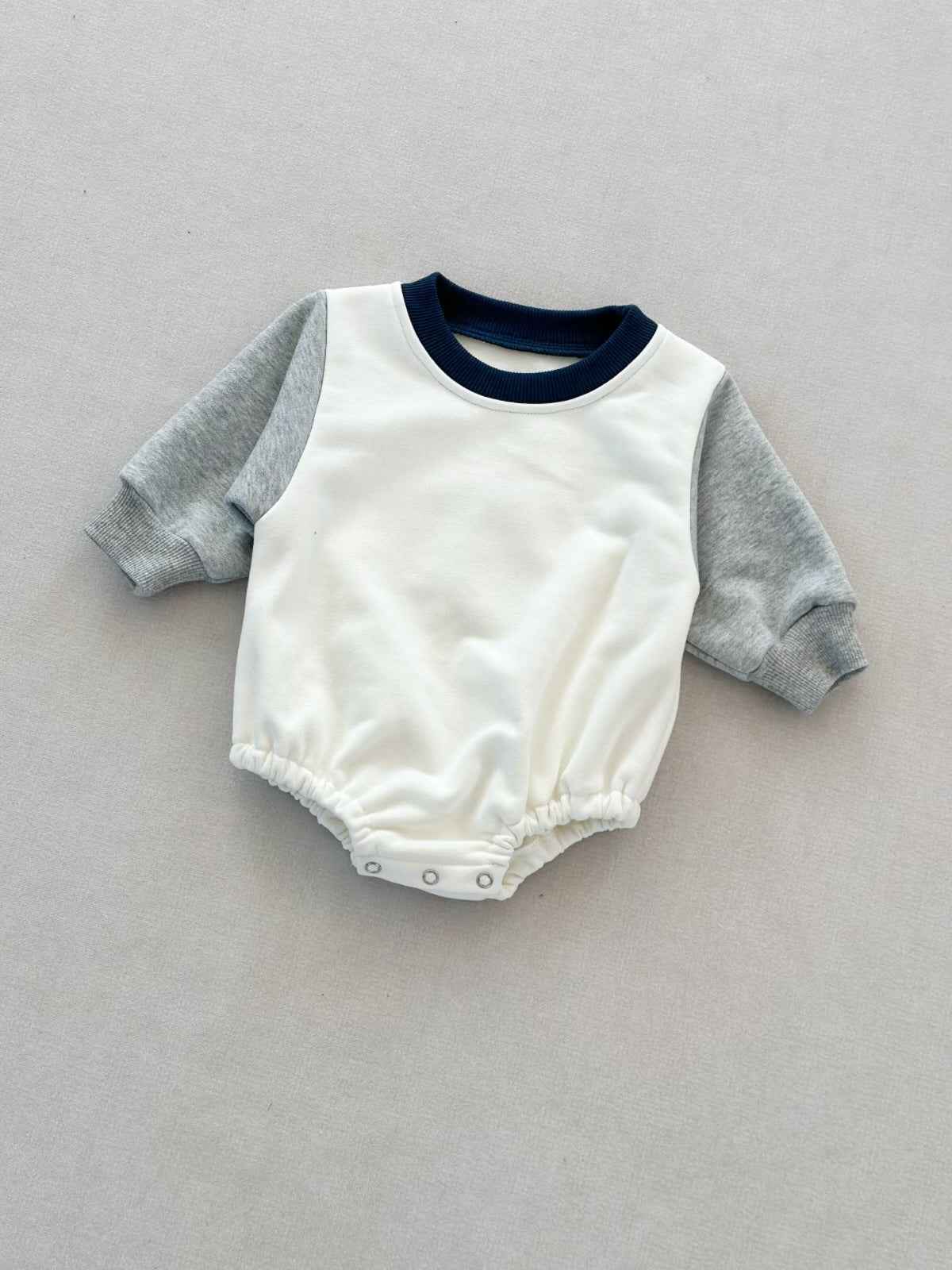 Baby Cozy Colourblock Romper – Long Sleeve Soft Outwear
