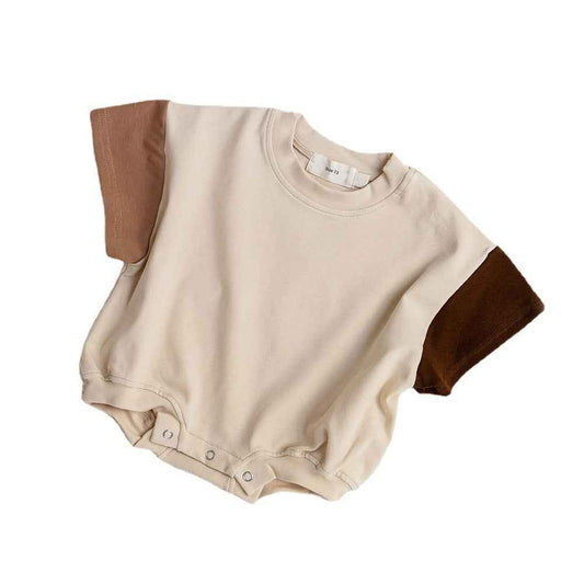 Colour Block Baby Romper – Short Sleeve One-Piece