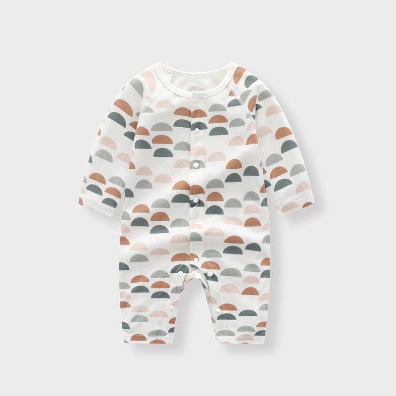 Baby Soft Cotton Romper - Cosy Printed Long Sleeve Jumpsuit for Comfort and Style