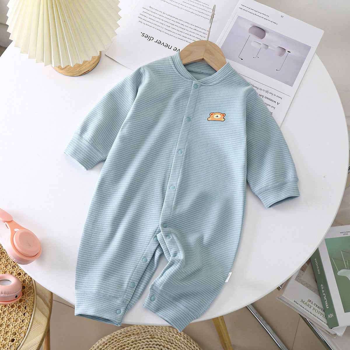 Baby Striped Cotton Jumpsuit – Soft Romper for Everyday Comfort