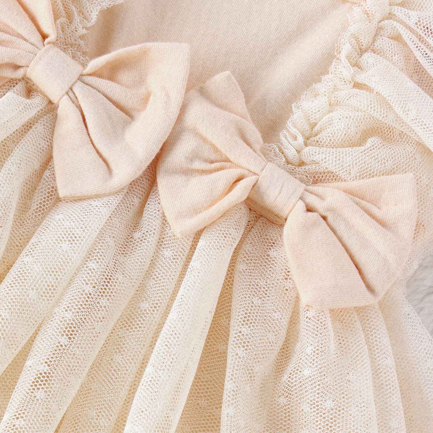 Tulle Bow Baby Dress Romper – Princess Skirt Bodysuit