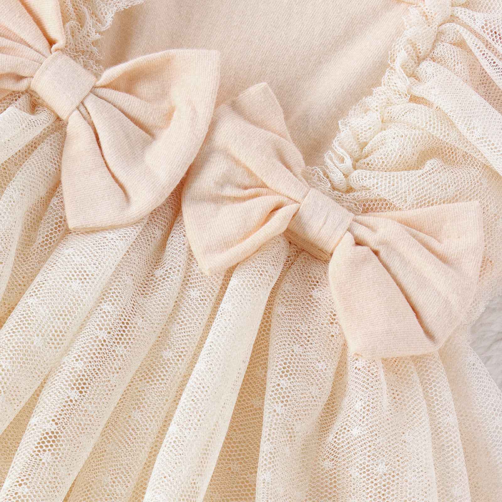Tulle Bow Baby Dress Romper – Princess Skirt Bodysuit