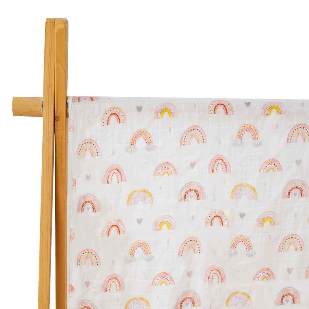 Newborn Bamboo Cotton Gauze Baby Blanket – Soft Muslin Wrap (120×110cm)