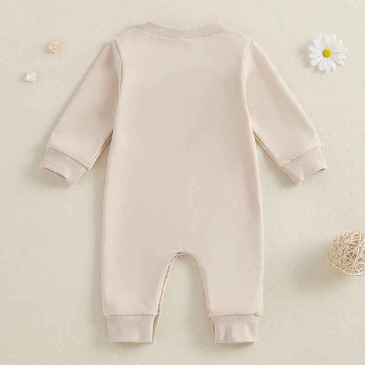 Lil Sis Embroidered Baby Romper – Neutral Cream