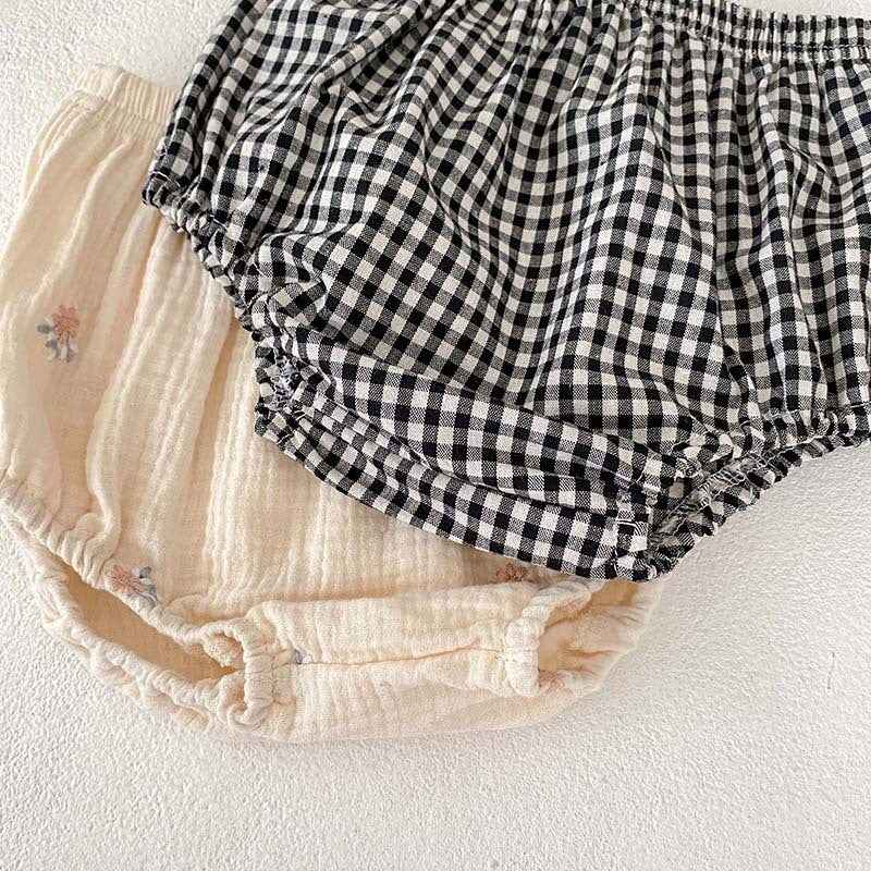 Girls' Embroidered Plaid Baby Skirt Set – Two Piece