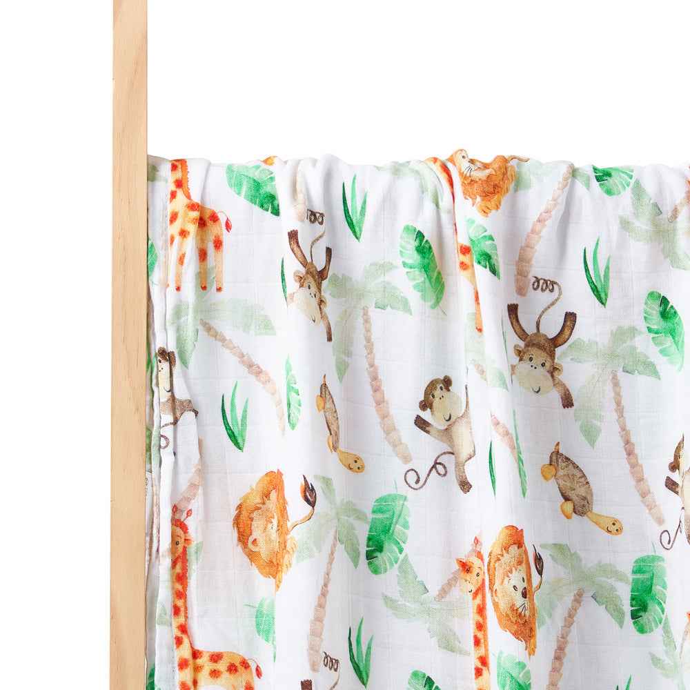 Newborn Bamboo Cotton Gauze Baby Blanket – Soft Muslin Wrap (120×110cm)