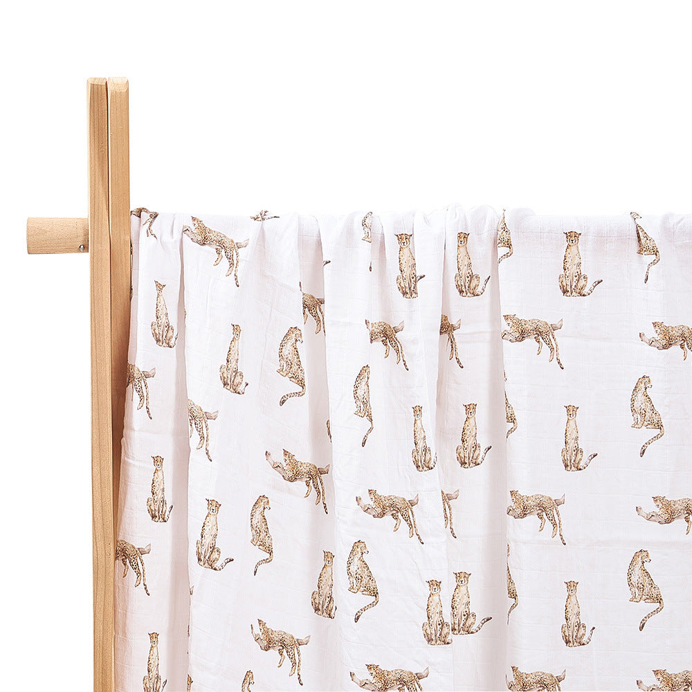 Newborn Bamboo Cotton Baby Blanket – Soft Muslin Wrap (120×110cm)