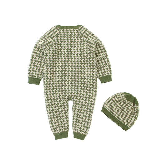 Baby Autumn Knit Set with Hat – Soft Romper & Beanie